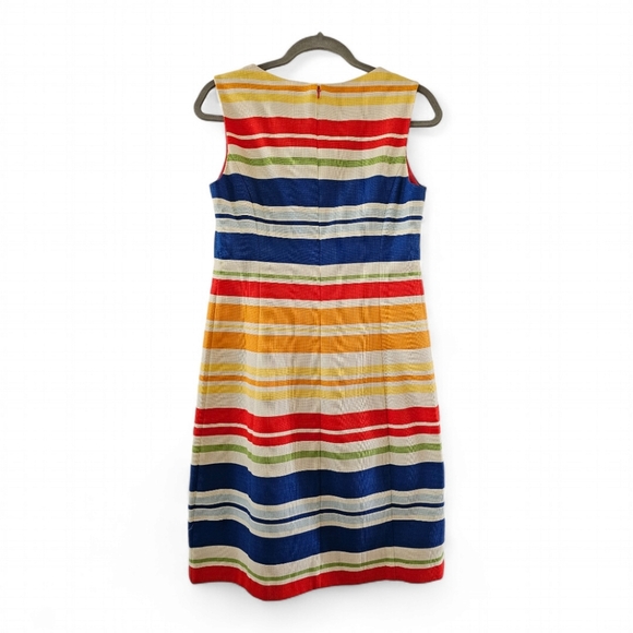New Anthropologie Tabitha Striped Embroidered Totem Shift Dress Size 6 . - Picture 3 of 6